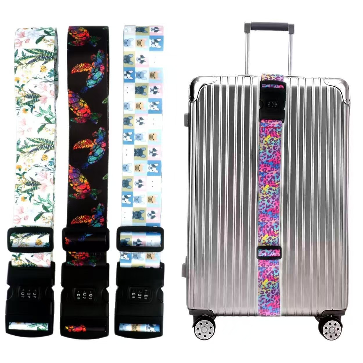 Custom Airplane Pattern Printed Luggage Belt5